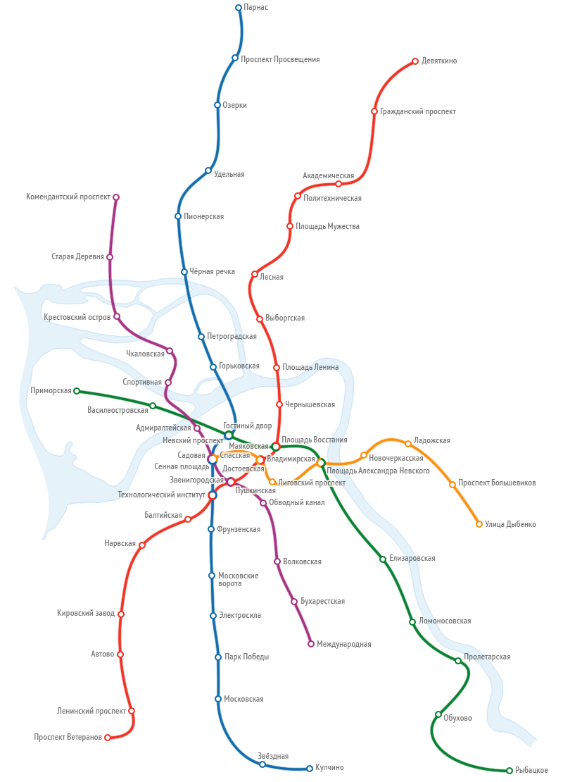 черная речка метро схема